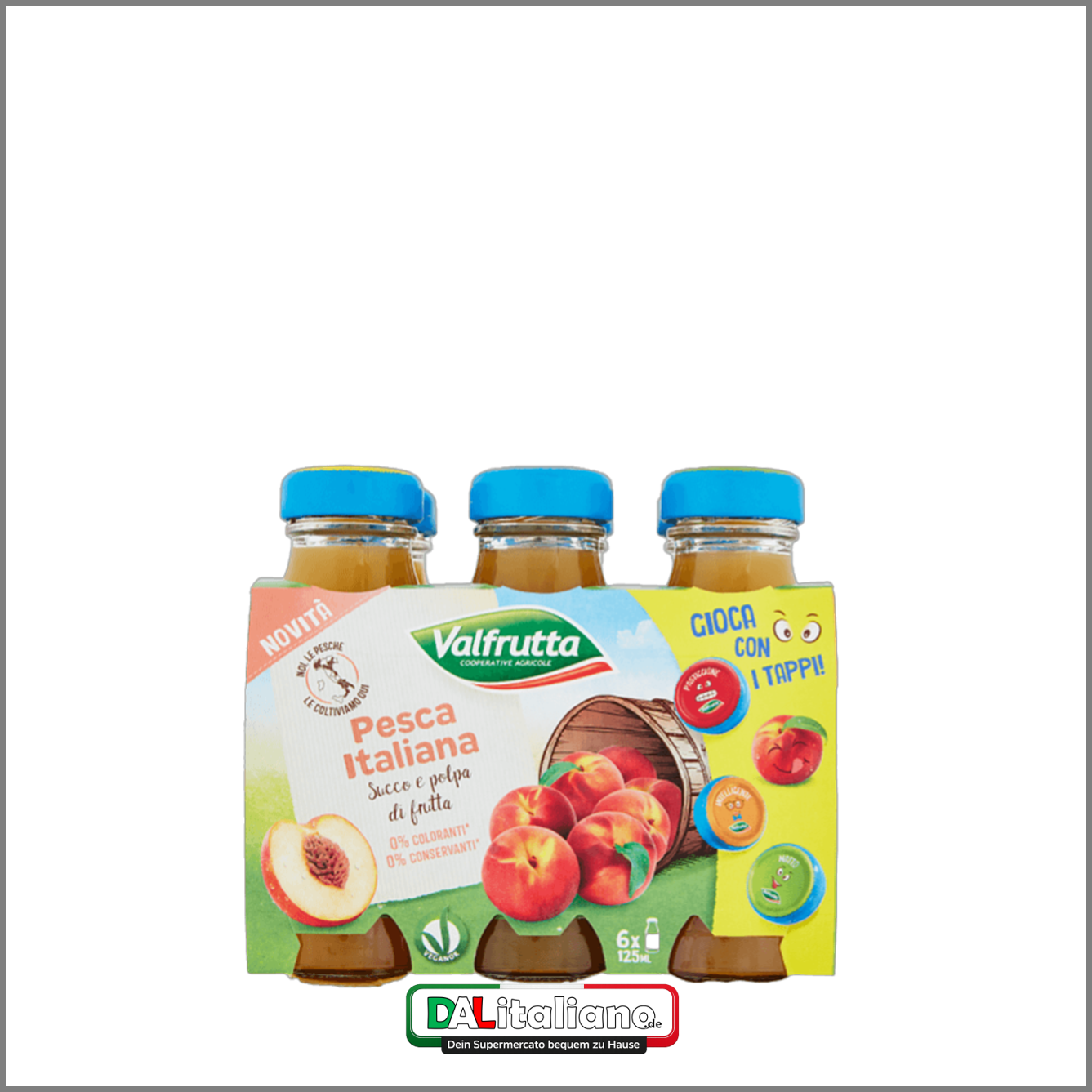 Pfirsichsaft – Valfrutta – 6 × 125 ml