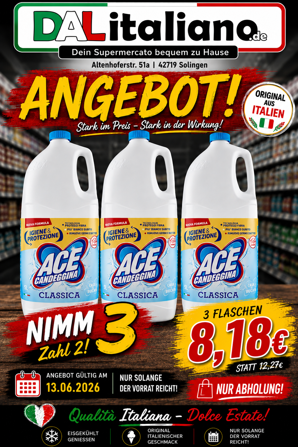 Candeggina Classica - Ace - 3L (Aktion)