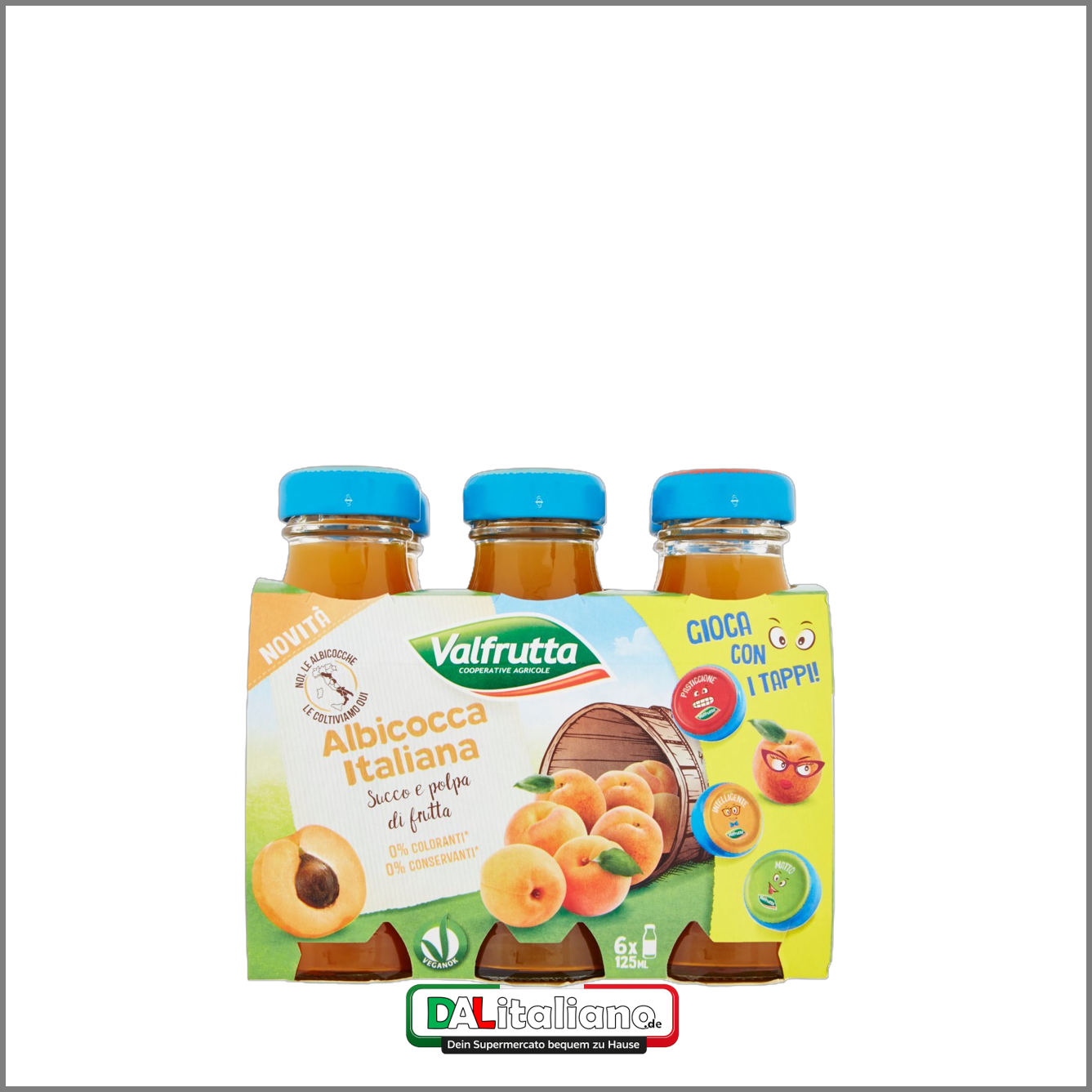 Aprikosensaft – Valfrutta – 6 × 125 ml